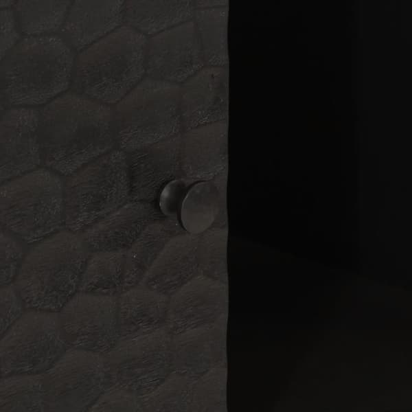vidaXL Sidoskåp svart 80x33x75 cm massivt mangoträ