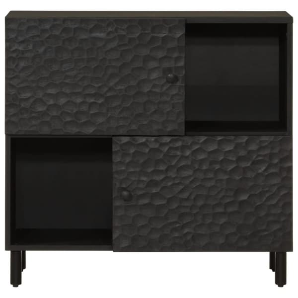 vidaXL skab 80x33x75 cm massivt mangotræ sort