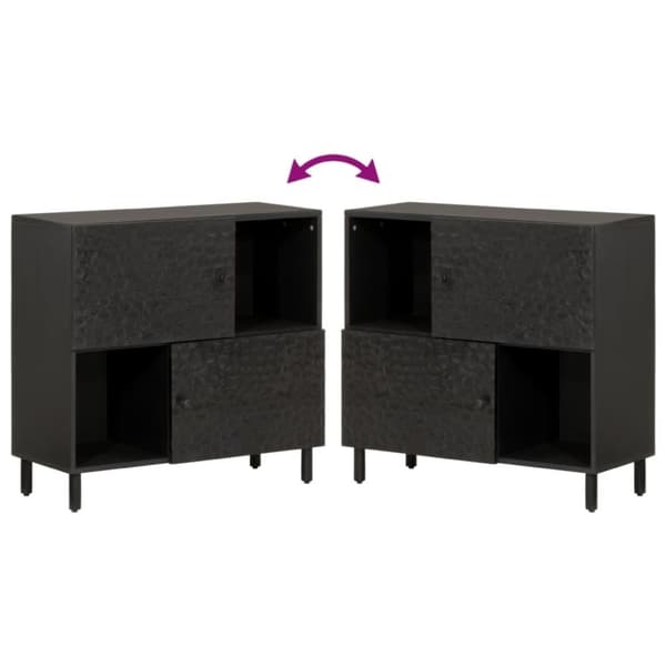 vidaXL skab 80x33x75 cm massivt mangotræ sort