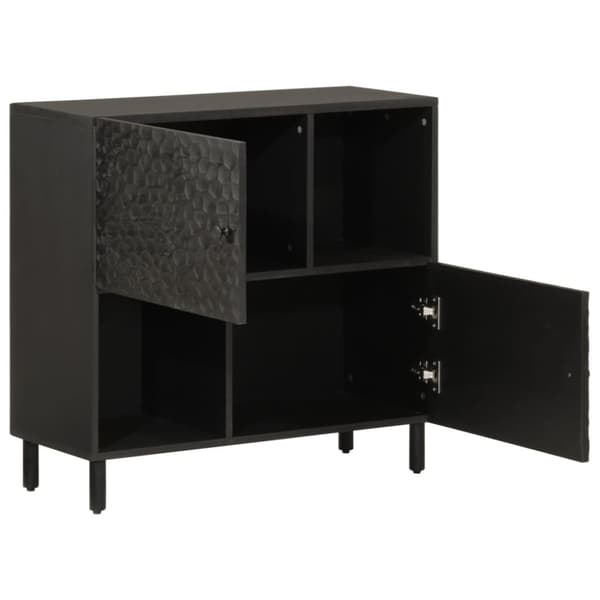 vidaXL skab 80x33x75 cm massivt mangotræ sort