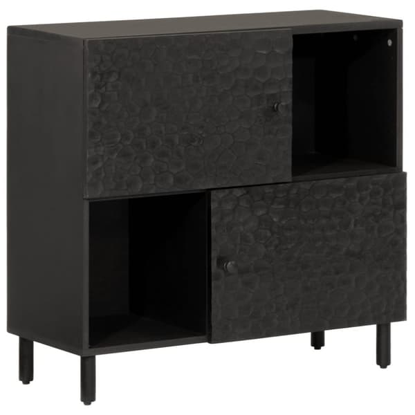 vidaXL skab 80x33x75 cm massivt mangotræ sort
