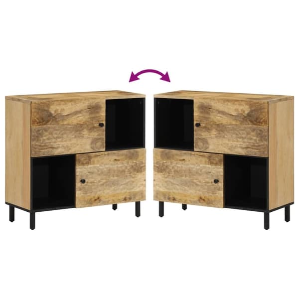vidaXL skab 80x33x75 cm massivt mangotræ
