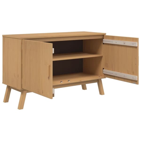 vidaXL Skjenk OLDEN brun 114x43x73,5cm heltre furu