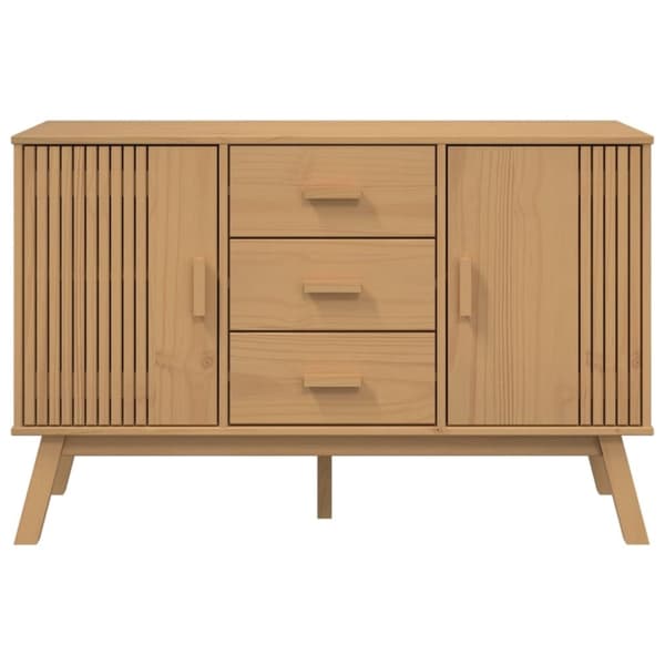 vidaXL Skänk OLDEN brun 114x43x73,5 cm massiv furu