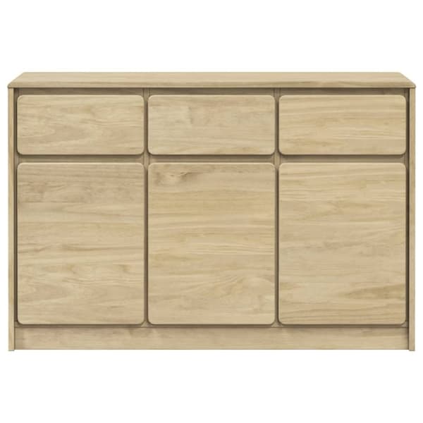 vidaXL Skjenk SAUDA eik 114x43x75,5 cm heltre furu