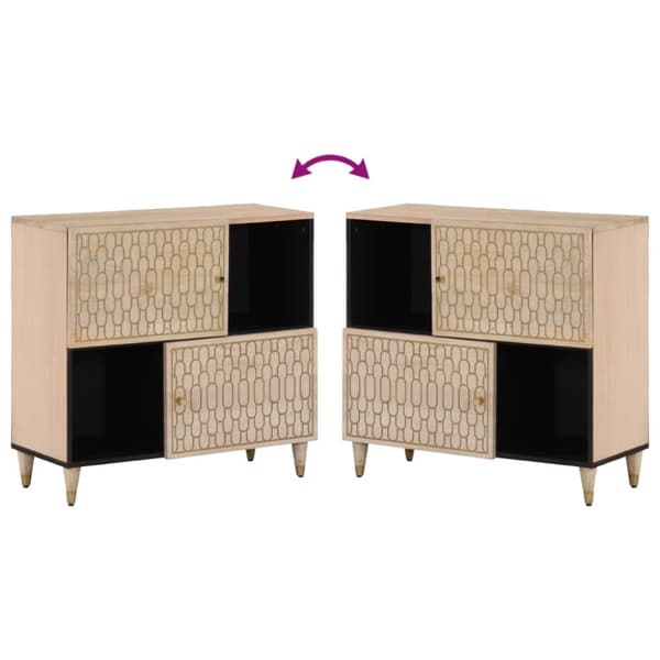 vidaXL skab 80x33x75 cm massivt mangotræ