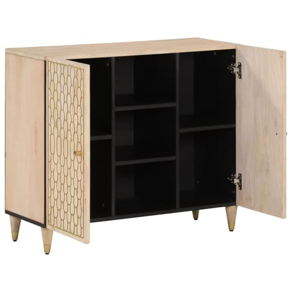 vidaXL skab 90x33x75 cm massivt mangotræ