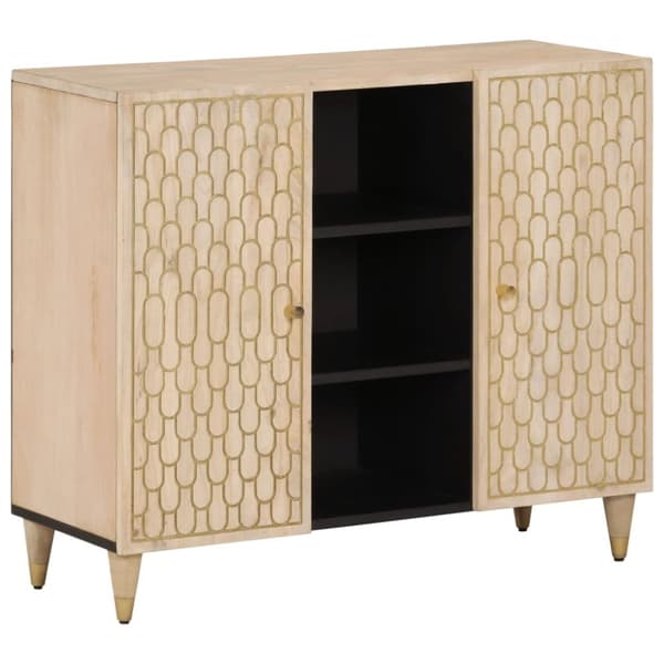 vidaXL skab 90x33x75 cm massivt mangotræ
