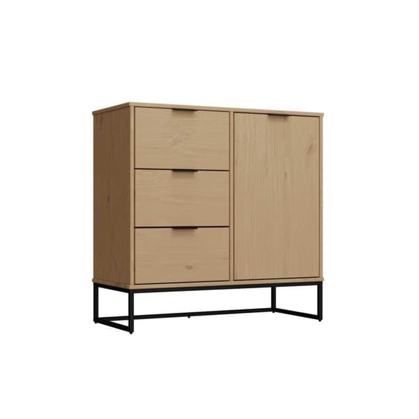 Vivo skänk 1 dörr, 3 lådor ek dekor,svart.