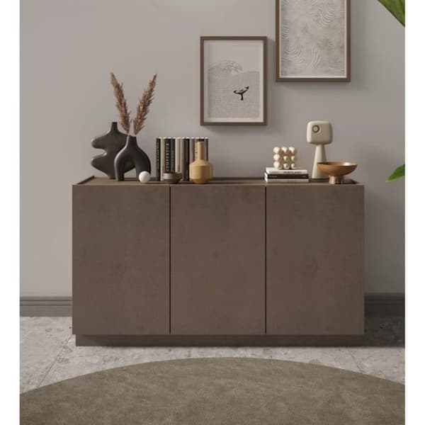 FIRENZE hög skänk - Brons och Mercury Oak - 3 dörrar - Modern/designstil