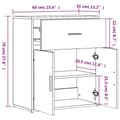 Miniatyrbilde 9 av 11: vidaXL Skjenk brun eik 60x31x70 cm konstruert tre
