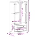 Miniatyrbilde 8 av 10: vidaXL Vitrine Corona 99x43x187 cm heltre furu
