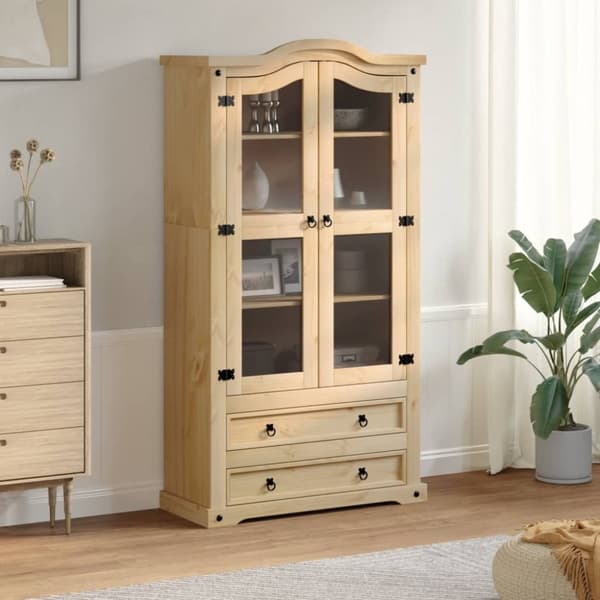 vidaXL Vitrine Corona 99x43x187 cm heltre furu
