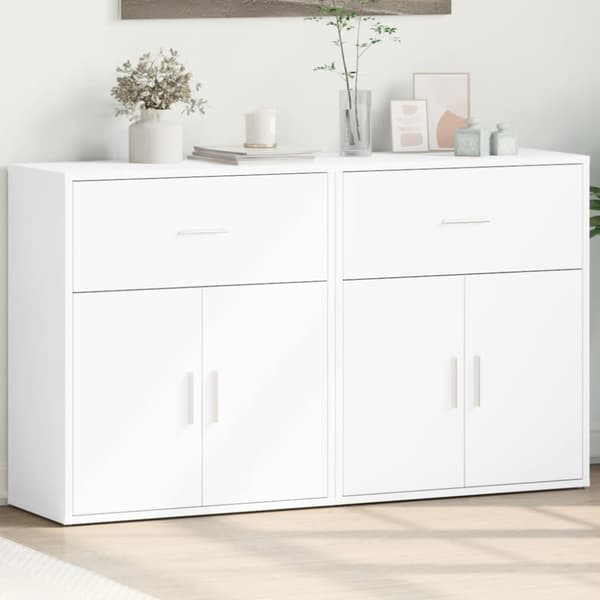 vidaXL skænke 2 stk. 60x31x70 cm konstrueret træ hvid
