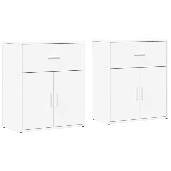 vidaXL skænke 2 stk. 60x31x70 cm konstrueret træ hvid