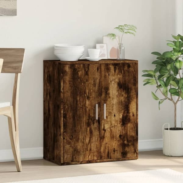 vidaXL skænk 60x31x70 cm konstrueret træ røget egetræsfarve