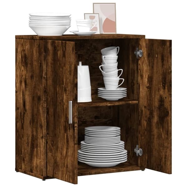 vidaXL Skjenk røkt eik 60x31x70 cm konstruert tre