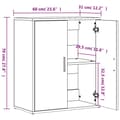 Pikkukuva 9 / 11: vidaXL Senkit 2 kpl harmaa Sonoma 60x31x70 cm tekninen puu