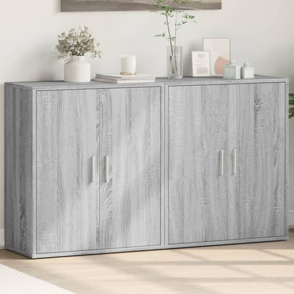 vidaXL Senkit 2 kpl harmaa Sonoma 60x31x70 cm tekninen puu