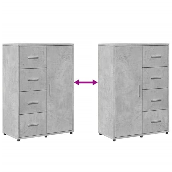 vidaXL kommoder 2 stk. 60x31x84 cm konstrueret træ betongrå