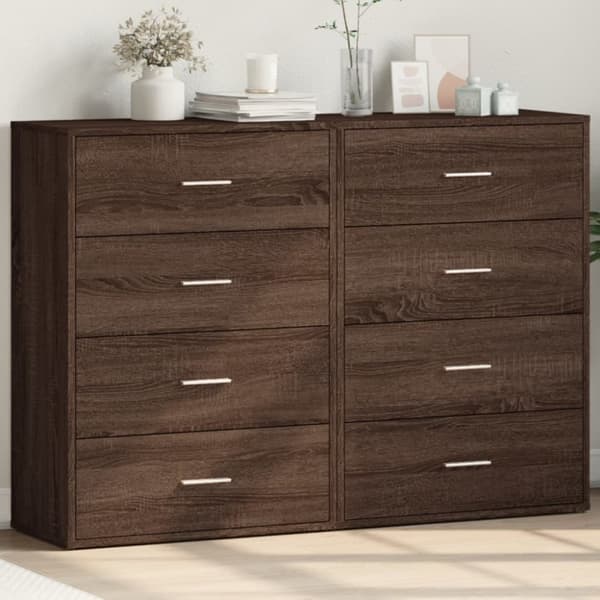 vidaXL Senkit 2 kpl ruskea tammi 60x31x84 cm tekninen puu