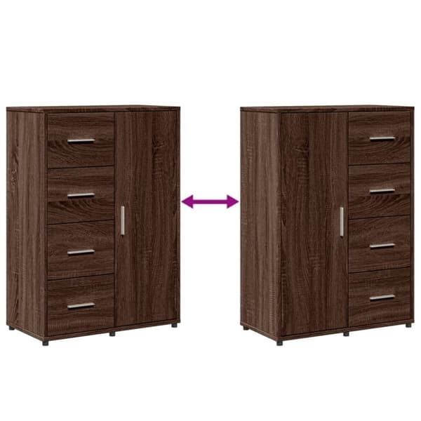vidaXL kommoder 2 stk. 60x31x84 cm konstrueret træ brun egetræsfarve