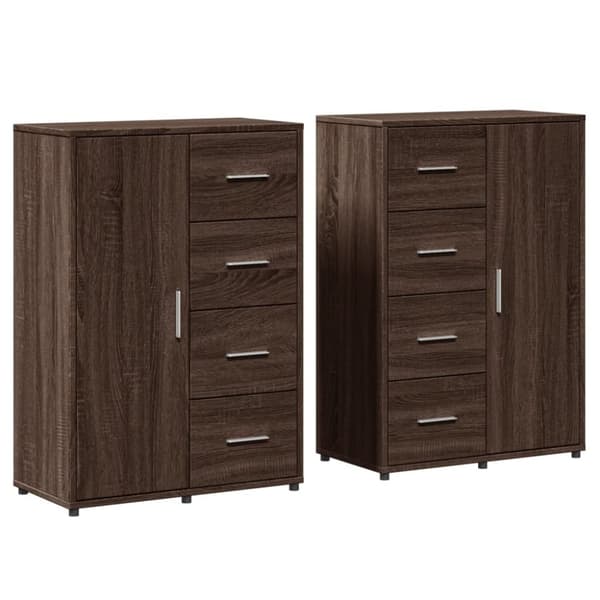 vidaXL kommoder 2 stk. 60x31x84 cm konstrueret træ brun egetræsfarve
