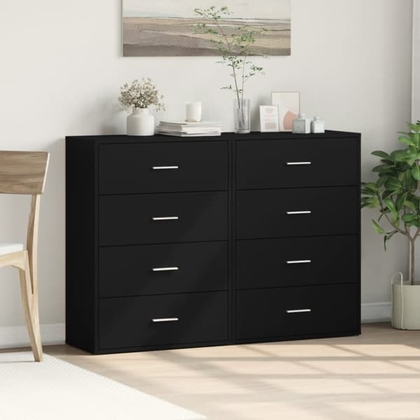 vidaXL kommoder 2 stk.. 60x31x84 cm konstrueret træ sort