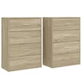 Miniatyrbilde 1 av 11: vidaXL Skjenker 2 stk sonoma eik 60x31x84 cm konstruert tre