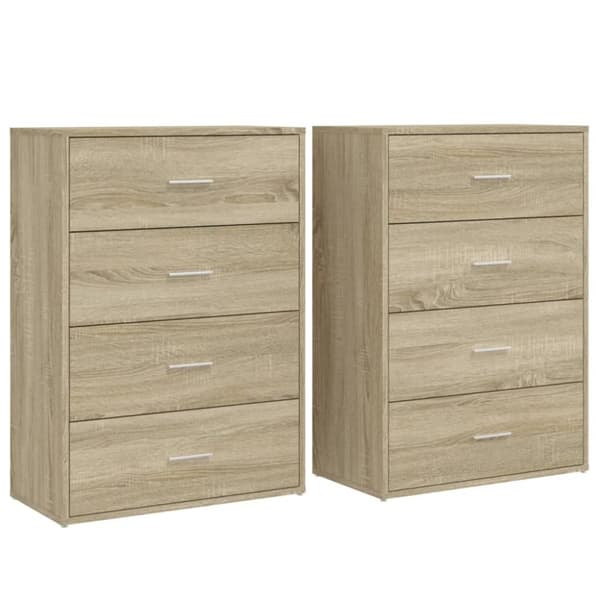 vidaXL Skjenker 2 stk sonoma eik 60x31x84 cm konstruert tre