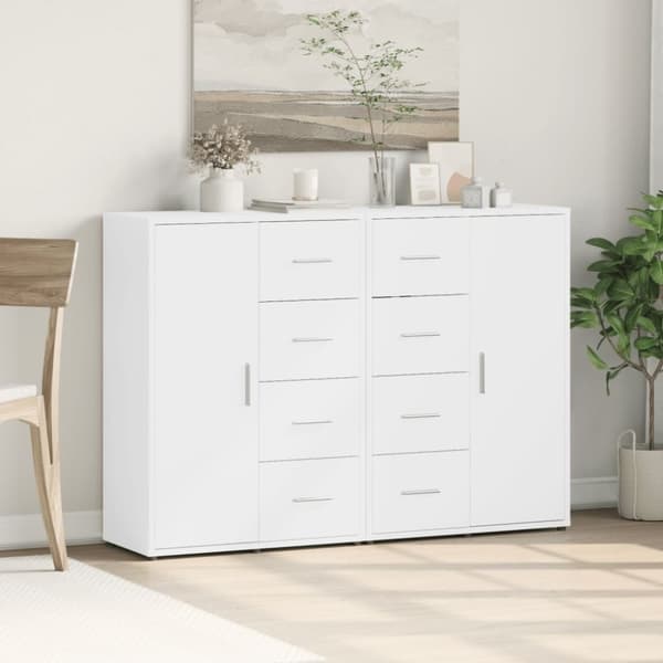 vidaXL Senkit 2 kpl valkoinen 60x31x84 cm tekninen puu