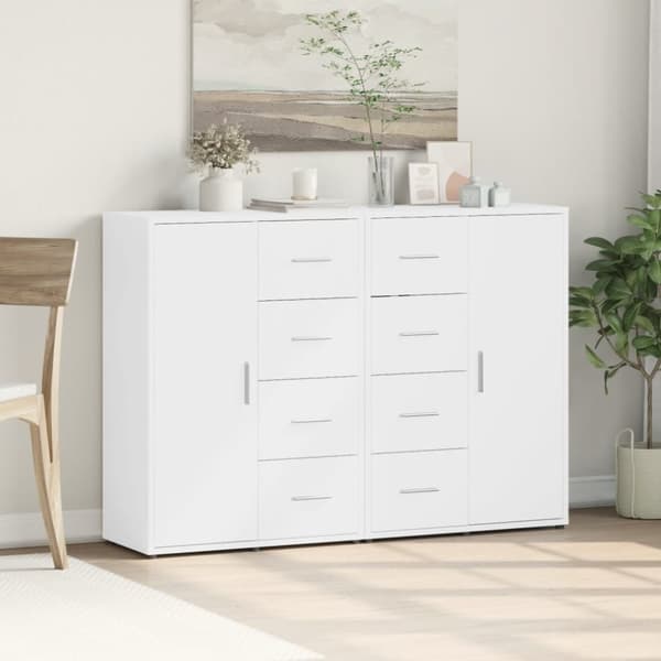 vidaXL Skjenker 2 stk hvit 60x31x84 cm konstruert tre