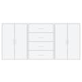 Miniatyrbilde 3 av 11: vidaXL Skjenker 3 stk hvit 60x31x84 cm konstruert tre