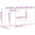 Miniatyrbilde 9 av 11: vidaXL Skjenker 3 stk hvit 60x31x84 cm konstruert tre