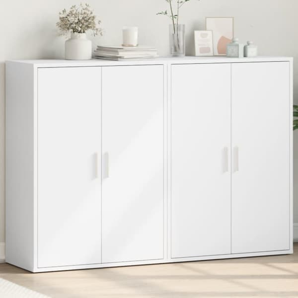vidaXL kommoder 2 stk.. 60x31x84 cm konstrueret træ hvid