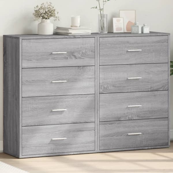 vidaXL kommoder 2 stk. 60x31x84 cm konstrueret træ grå sonoma-eg