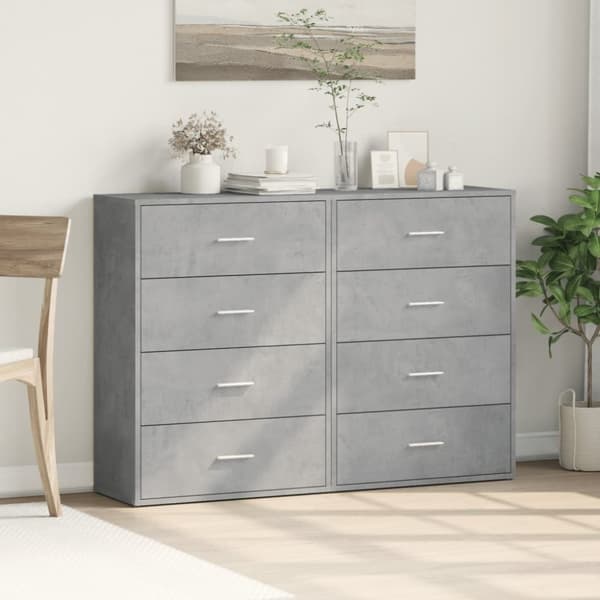 vidaXL Senkit 2 kpl betoninharmaa 60x31x84 cm tekninen puu
