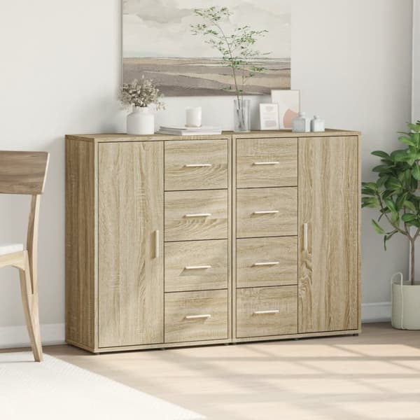vidaXL Skjenker 2 stk sonoma eik 60x31x84 cm konstruert tre