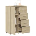 Miniatyrbilde 5 av 11: vidaXL Skjenker 2 stk sonoma eik 60x31x84 cm konstruert tre