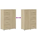 Miniatyrbilde 10 av 11: vidaXL Skjenker 2 stk sonoma eik 60x31x84 cm konstruert tre
