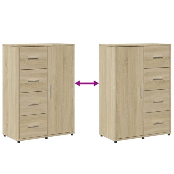 vidaXL Skjenker 2 stk sonoma eik 60x31x84 cm konstruert tre