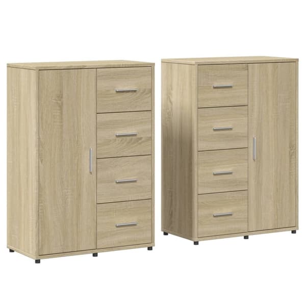 vidaXL Skjenker 2 stk sonoma eik 60x31x84 cm konstruert tre