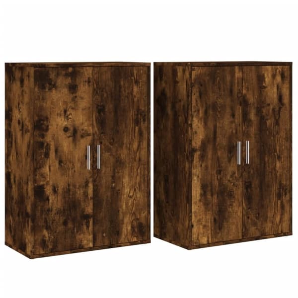 vidaXL Skjenker 2 stk røkt eik 60x31x84 cm konstruert tre