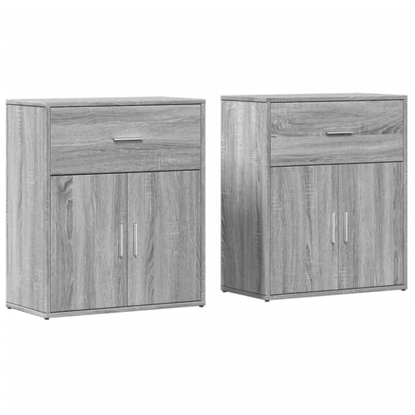 vidaXL skænke 2 stk. 60x31x70 cm konstrueret træ grå sonoma-eg