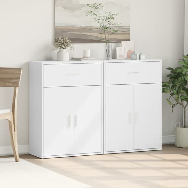 vidaXL Senkit 2 kpl valkoinen 60x30x84 cm tekninen puu