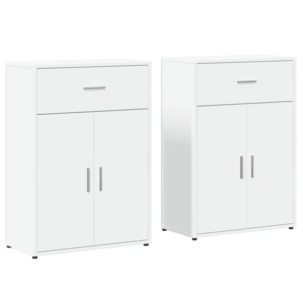 vidaXL Senkit 2 kpl valkoinen 60x30x84 cm tekninen puu