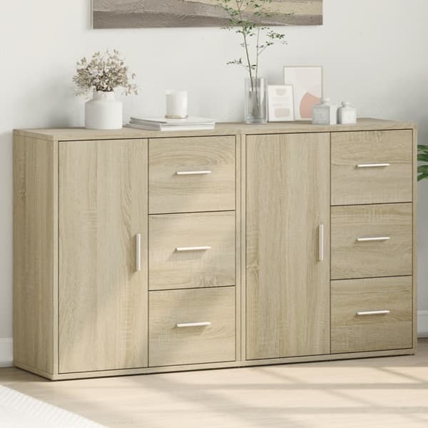 vidaXL skænke 2 stk. 60x31x70 cm konstrueret træ sonoma-eg