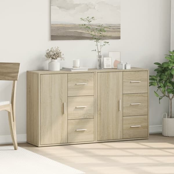 vidaXL skænke 2 stk. 60x31x70 cm konstrueret træ sonoma-eg