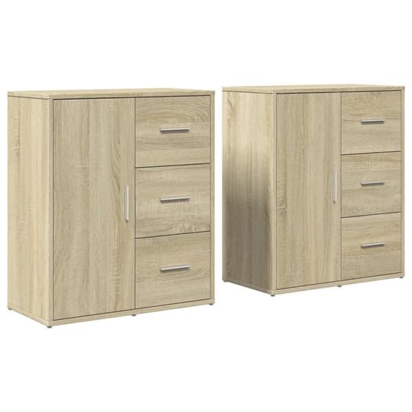 vidaXL skænke 2 stk. 60x31x70 cm konstrueret træ sonoma-eg