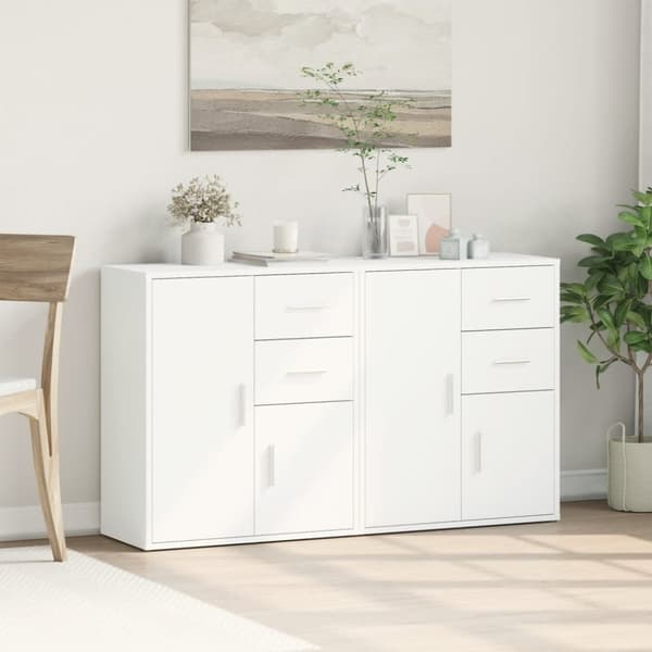 vidaXL skænke 2 stk. 60x31x70 cm konstrueret træ hvid
